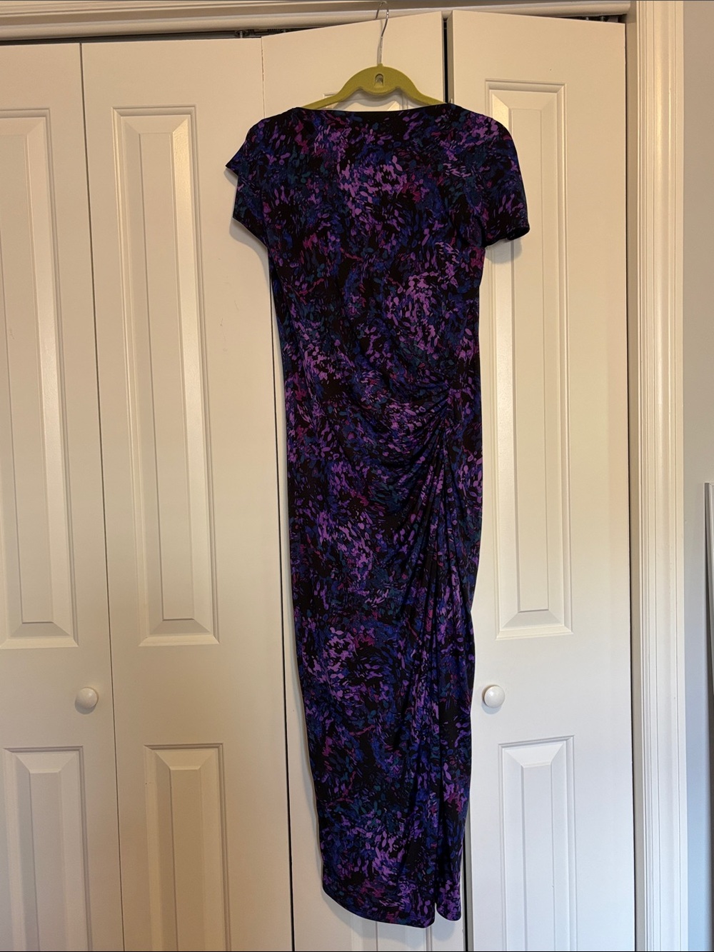 Purple & Black Floral Midi Dress